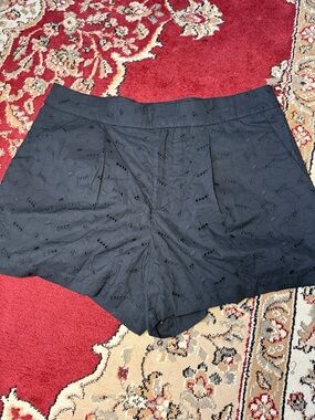 a new day Black Eyelet High-Waist Shorts